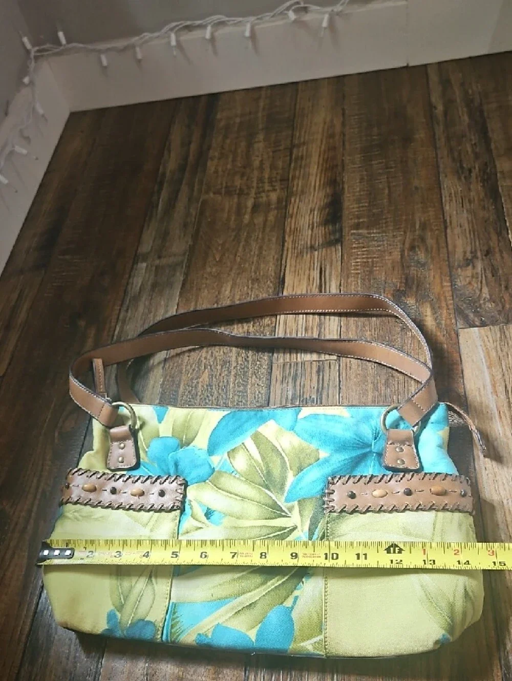 Relic Tropical Shoulder Bag in Blue, Yellow & Brown